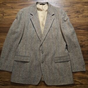 Imperial by Haggar Tweed Blazer Jacket Men's 46L 100% Wool USA Sport Coat Classy
